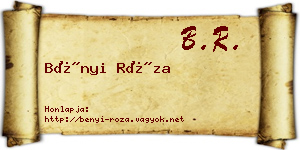 Bényi Róza névjegykártya